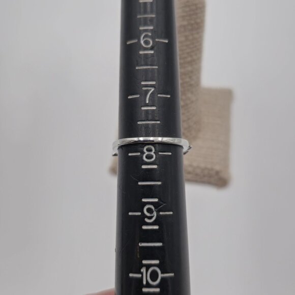 Size 7.75 Sterling Silver Cubic Zirconia Gem Wings Ring A3829 - Picture 7 of 9